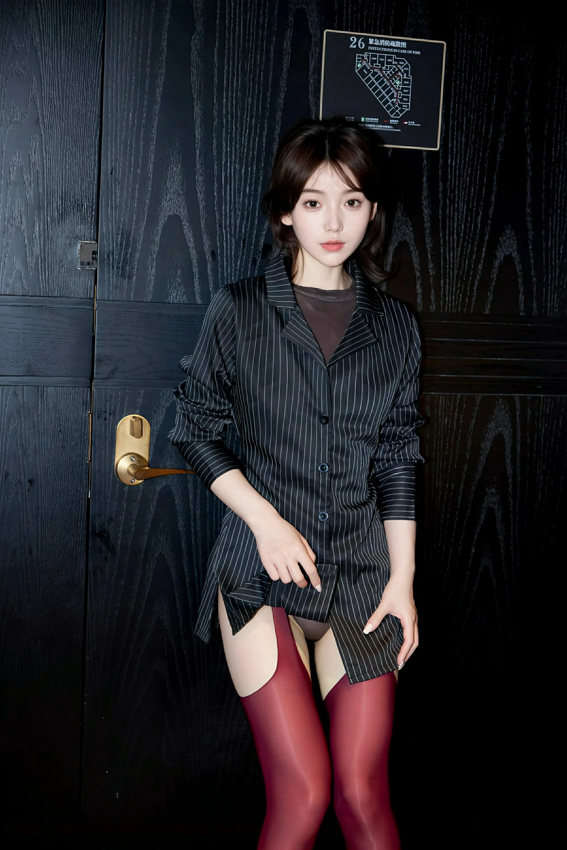 汁汁  [XiuRen]高清写真图 2025.08.08 No.10633 汁汁 黑色衬衫第5张图片